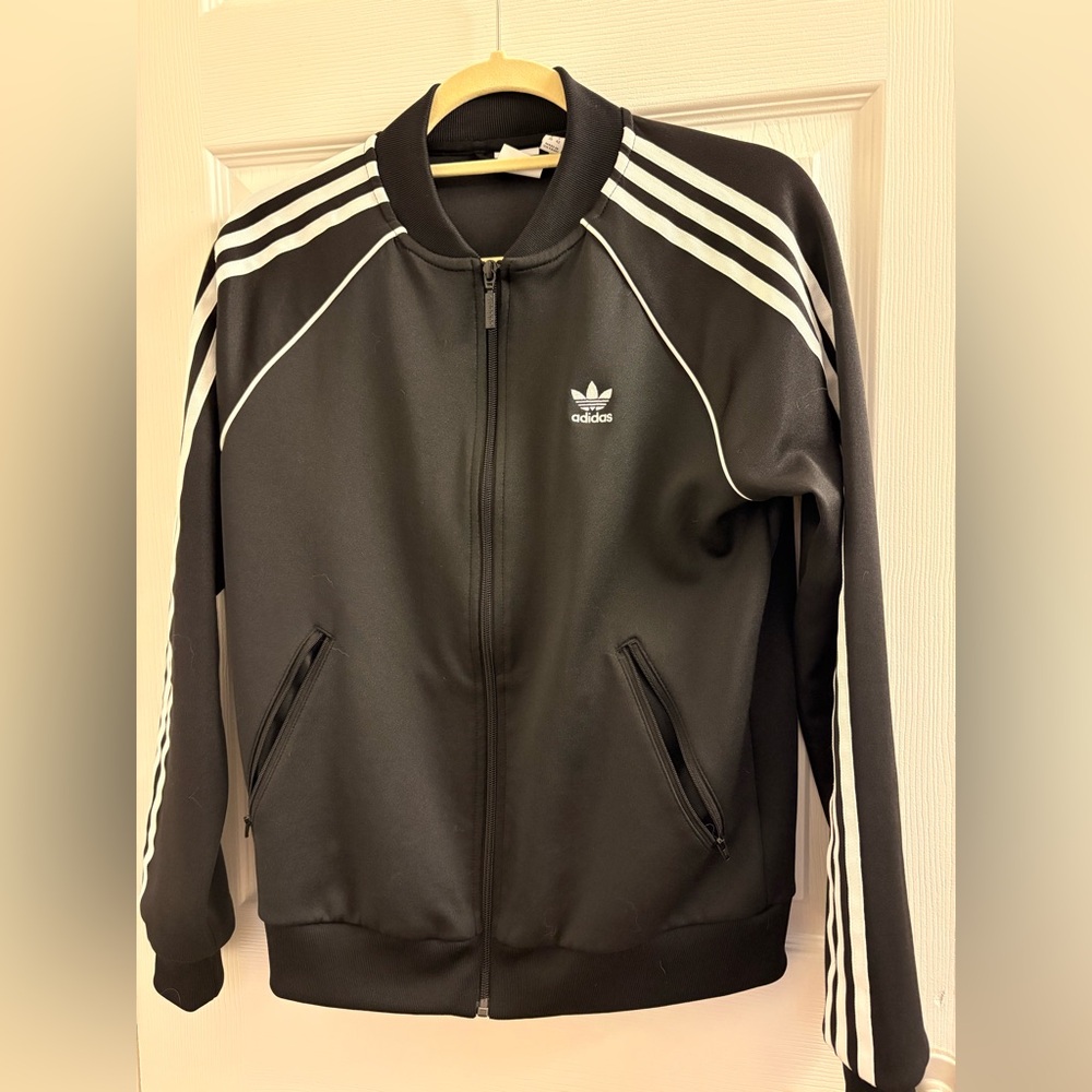 Adidas Black Jacket with White Accents